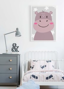 Plakat dla dziecka, Hipopotam