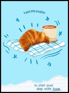 plakat do kuchni kawa croissant plakat coffee breakfast 4rooms