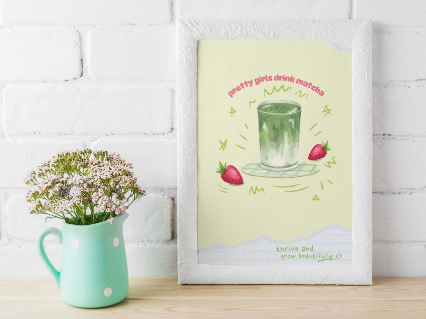 Plakat do kuchni i kawiarni, „Pretty Girls Drink Matcha”