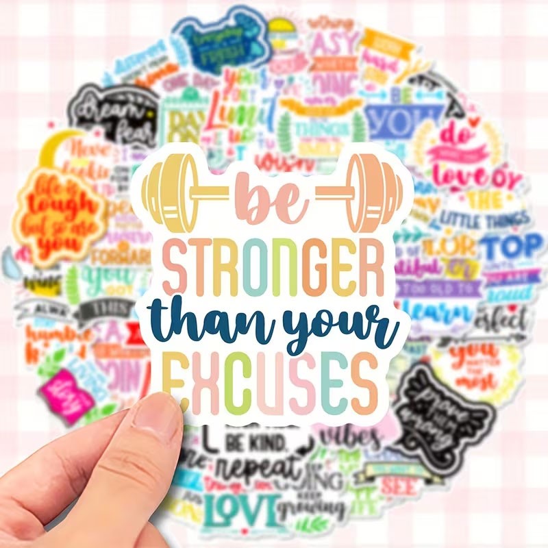 Zestaw naklejek - motywacyjne teksty 25 szt.