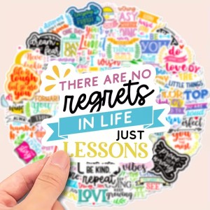 zestaw motywacyjnych naklejek kolorowe naklejki na laptopa telefon inspirujące napisy