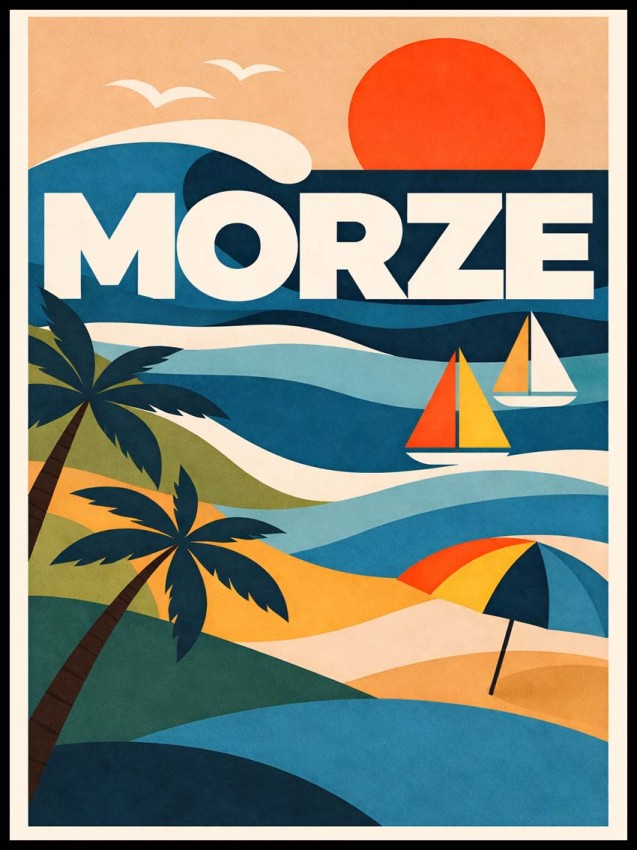 Plakat, Polskie Regiony retro - Morze no.2