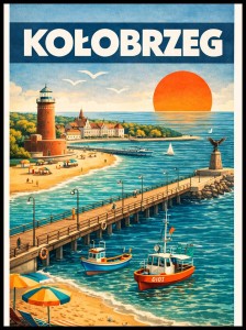 Plakat, Kołobrzeg retro 4rooms