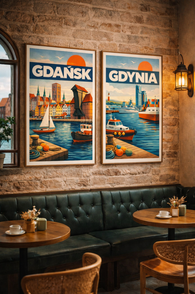 Zestaw 2 plakatów Gdańsk i Gdynia