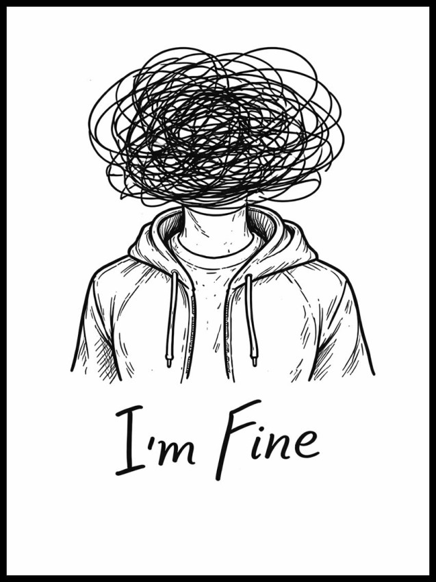 Plakat motto, I am fine - Wszystko w porządku