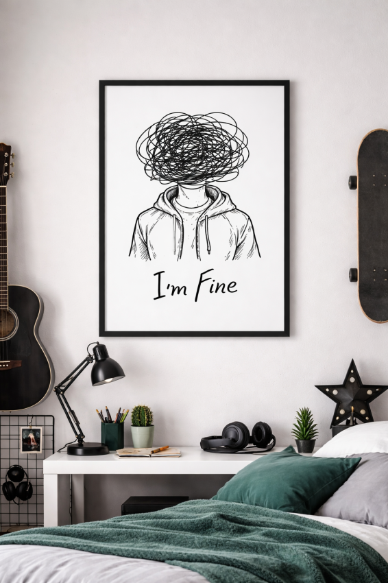 Plakat motto, I am fine - Wszystko w porządku