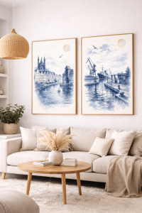 Plakat, Stocznia w Gdańsku niebieska - rysunek 4rooms