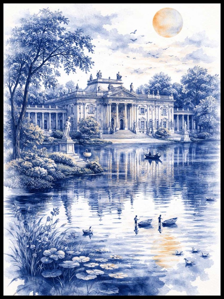 Plakat, Warszawa - Łazienki niebieskie