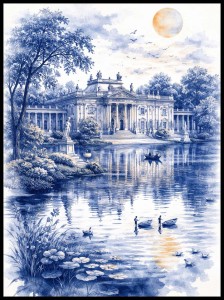 Plakat, Warszawa - Łazienki niebieskie