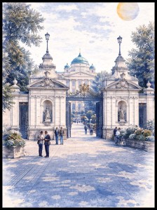 Plakat, Warszawa - Uniwersytet Warszawski niebieski