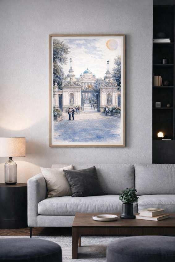 Plakat, Warszawa - Uniwersytet Warszawski niebieski