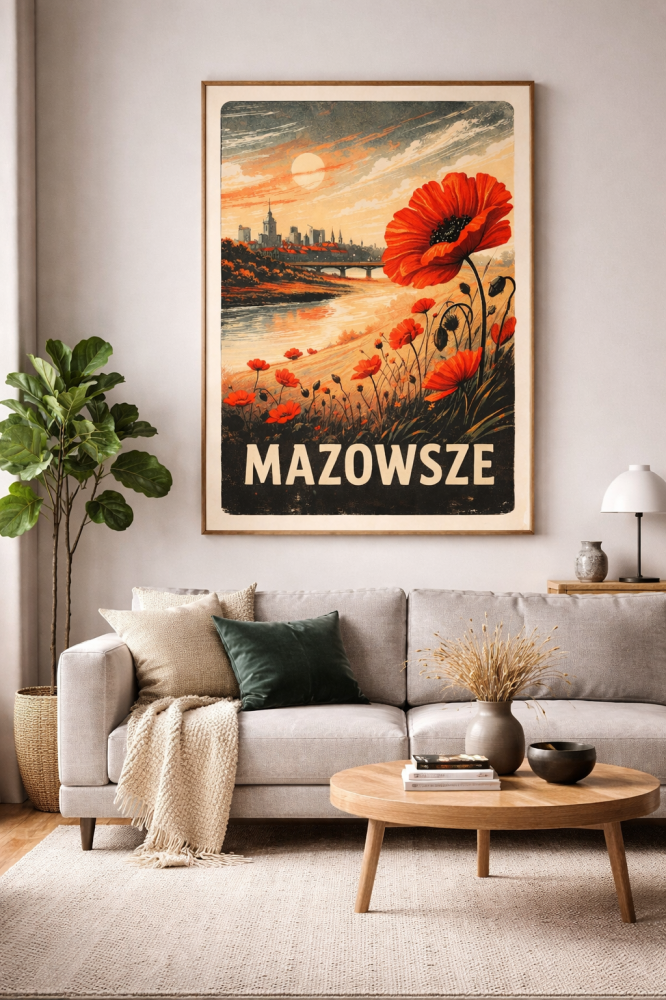 Plakat, Polskie Regiony retro - Mazowsze maki