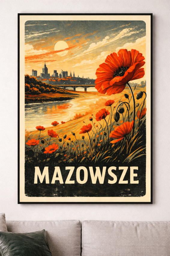 Plakat, Polskie Regiony retro - Mazowsze maki