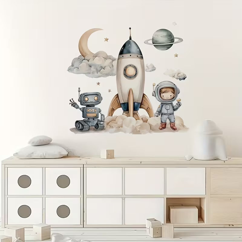 Naklejka, Kosmonauta i rakieta