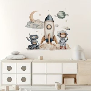 Naklejka, Kosmonauta i rakieta