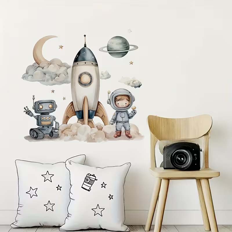 Naklejka, Kosmonauta i rakieta