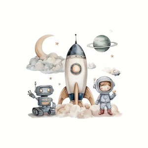 Naklejka, Kosmonauta i rakieta