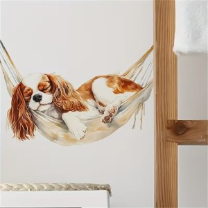Naklejka na ścianę, Pies na hamaku
