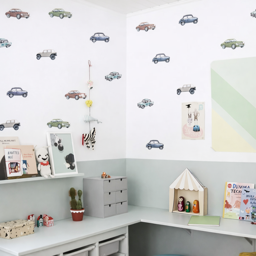 Naklejki na ścianę kolorowe samochody 4rooms