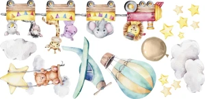 Naklejka ścienna dla dzieci - Przygoda zwierzątek