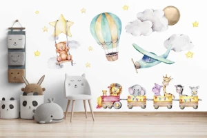 Naklejka ścienna dla dzieci - Przygoda zwierzątek