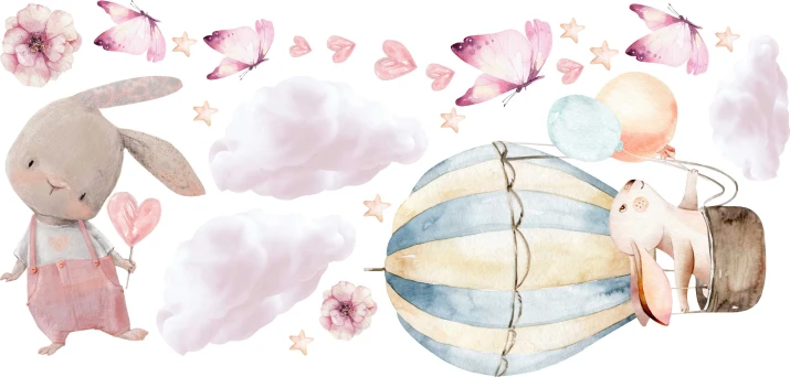 Naklejka ścienna dla dzieci -Zwierzątka kraina króliczków