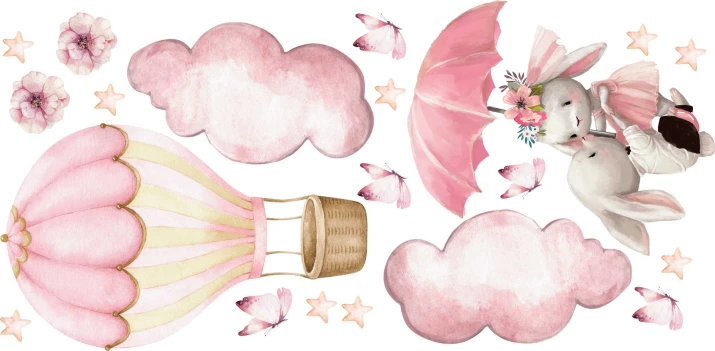 Naklejka ścienna dla dzieci -Zwierzątka pastelowe króliczki 4rooms