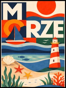 Plakat, Polskie Regiony retro - Morze no.3