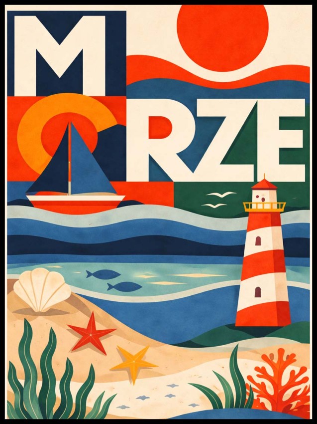 Plakat, Polskie Regiony retro - Morze no.3