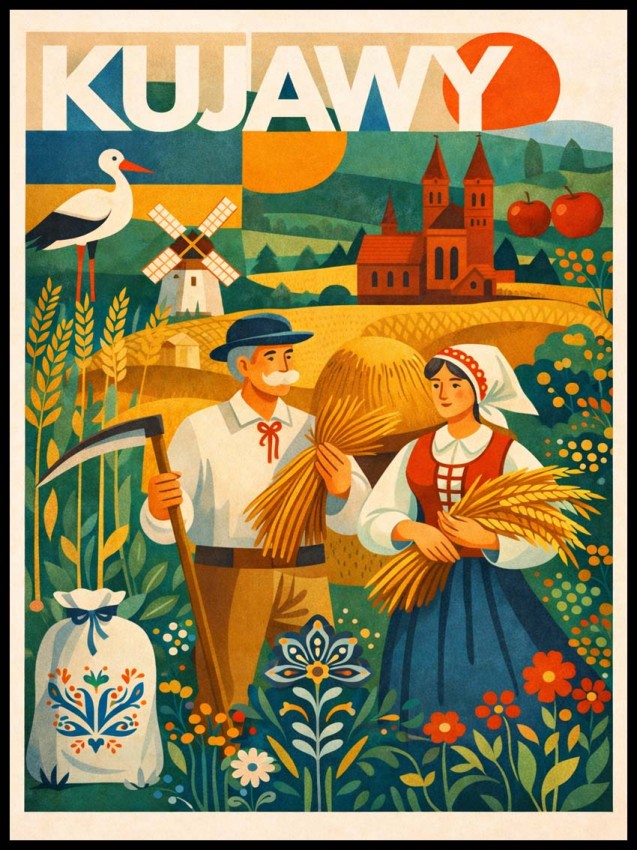 Plakat, Polskie Regiony - Kujawy retro