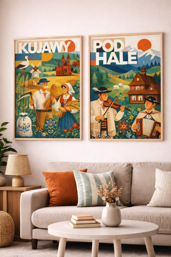 Plakat, Polskie Regiony - Kujawy retro