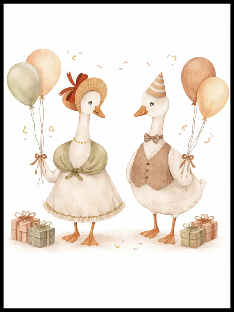 Plakat, Retro gąski urodzinowe 4rooms