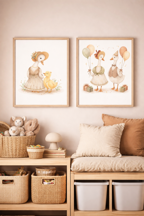 Plakat, Retro gąski urodzinowe 4rooms