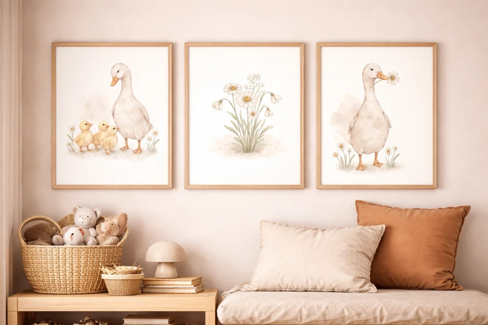 Plakat botaniczny stokrotki