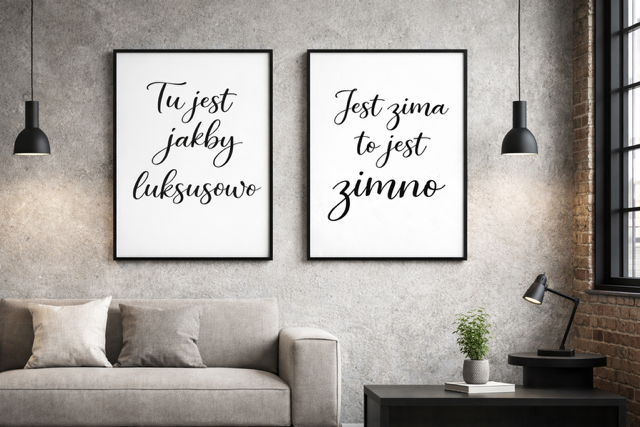 Plakat motto, Tu jest jakby luksusowo 4rooms