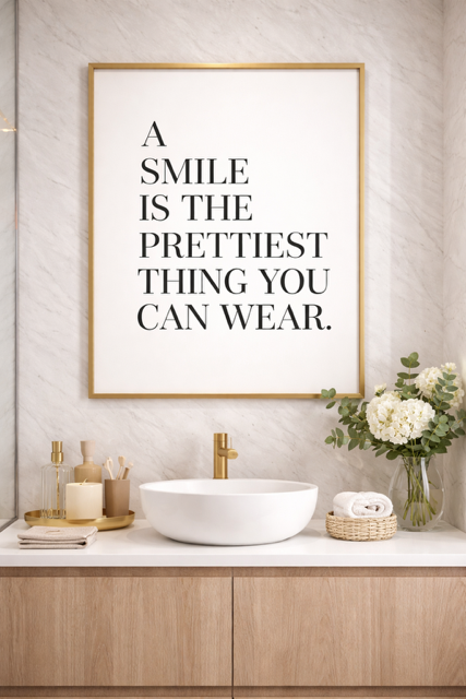 Plakat motto, „Smile pretties thing to wear "