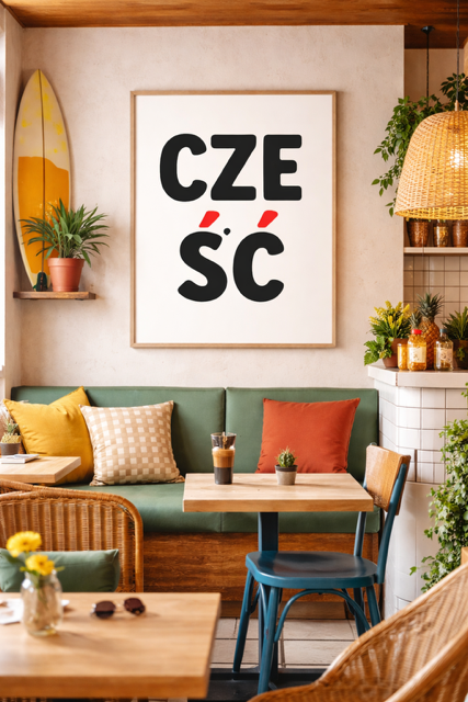 Plakat typograficzny, Cześć