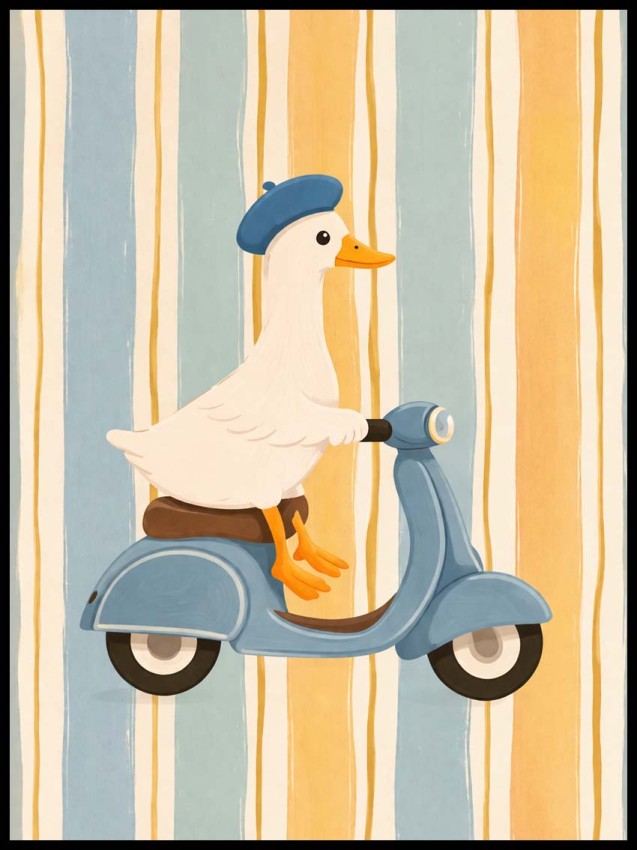 Plakat, Kaczka na skuterze 4rooms