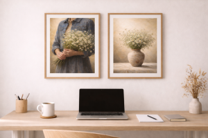 Plakat „Dziewczyna z bukietem kwiatów” 4rooms