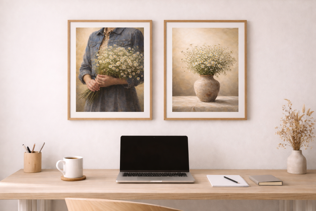 Plakat „Dziewczyna z bukietem kwiatów” 4rooms