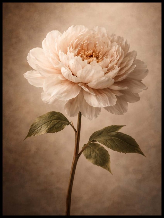 Plakat „Kwiat piwonii w stylu vintage” – subtelna elegancja natury | 4rooms
