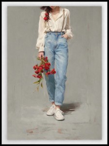 Plakat „Dziewczyna z czerwonymi makami”