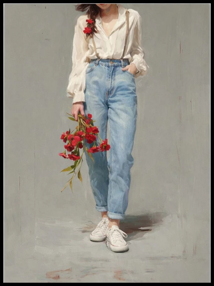 Plakat „Dziewczyna z czerwonymi makami”