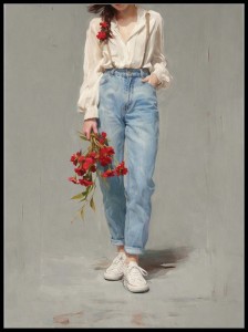 Plakat „Dziewczyna z czerwonymi makami”