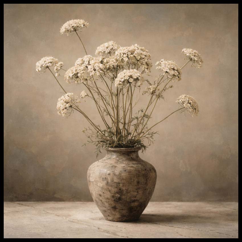 Plakat „Kwiaty w wazonie” – subtelna elegancja kwadrat