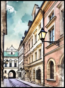 Plakat, Polskie miasto - Lublin akwarela no.2