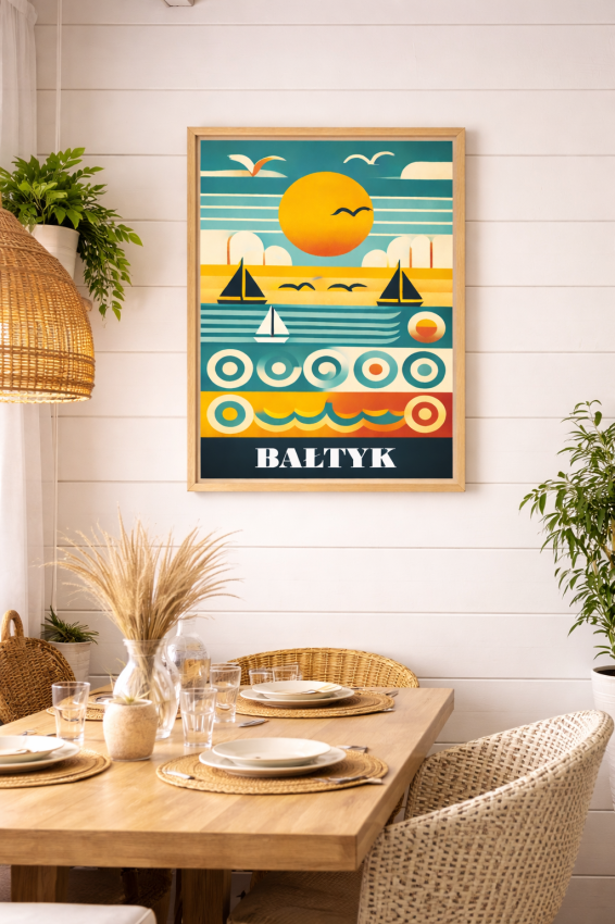 Plakat, Polskie Regiony retro - Bałtyk