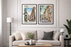 Plakat, Polskie miasto - Lublin akwarela 4rooms