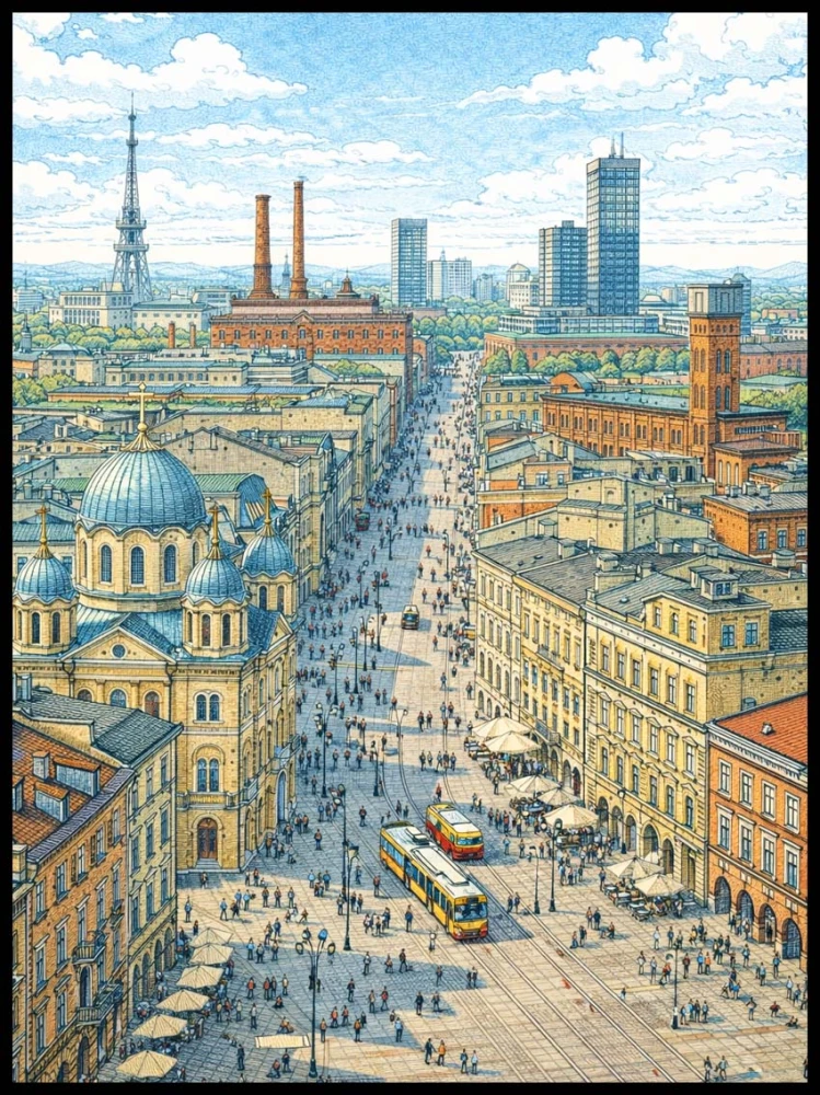 Plakat, Miasto Łódź w stylu industrialnym