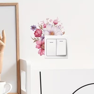 Naklejka pod włącznik światła - Kwiaty kolorowe